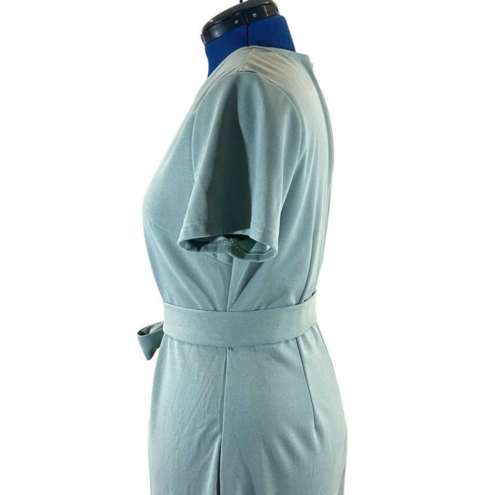 Shein Curve Sage Green Ruffled Dress - Picture 3 of 9